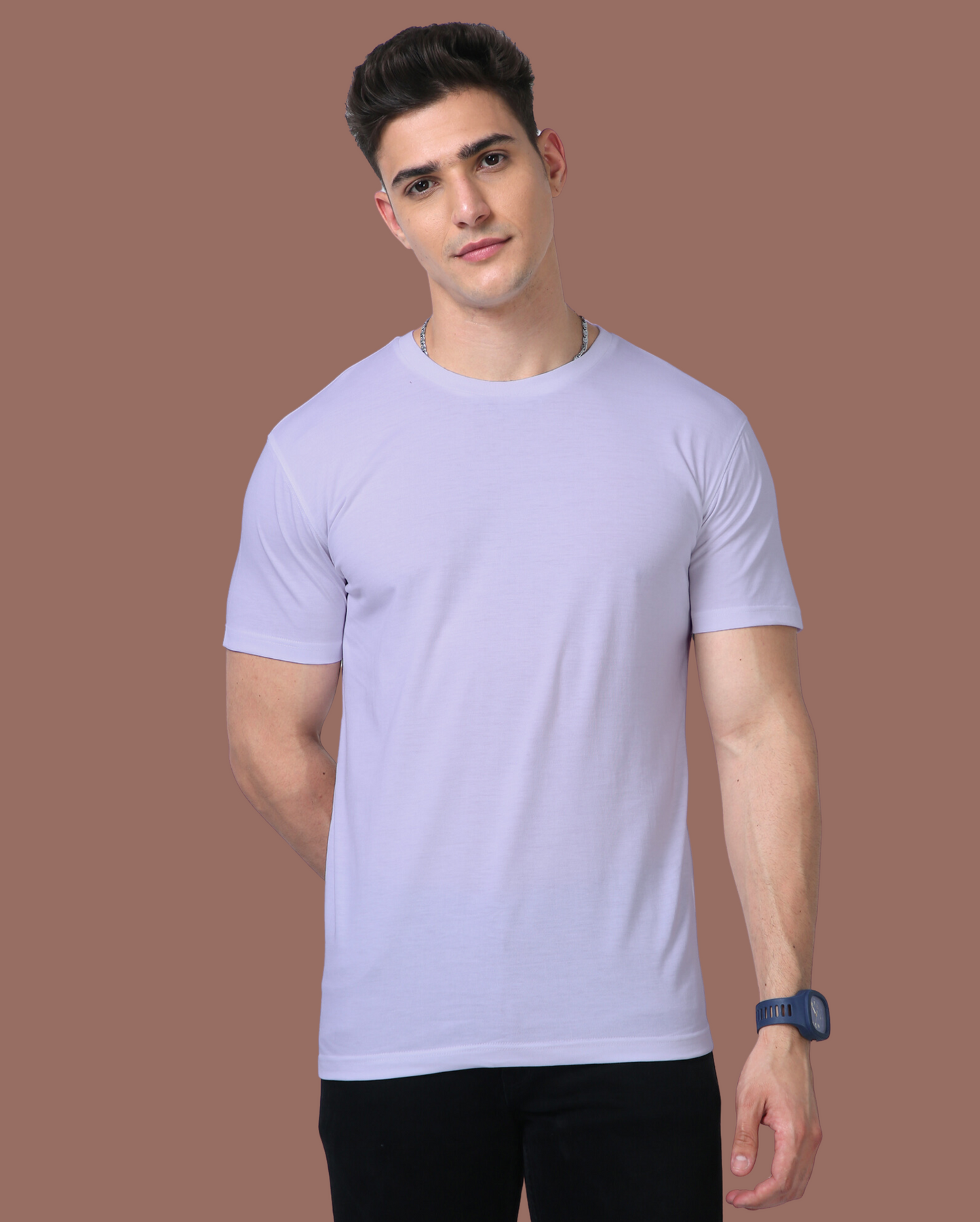Supima Cotton T-Shirt – 100% Cotton, 160 GSM, Regular Fit Lavender