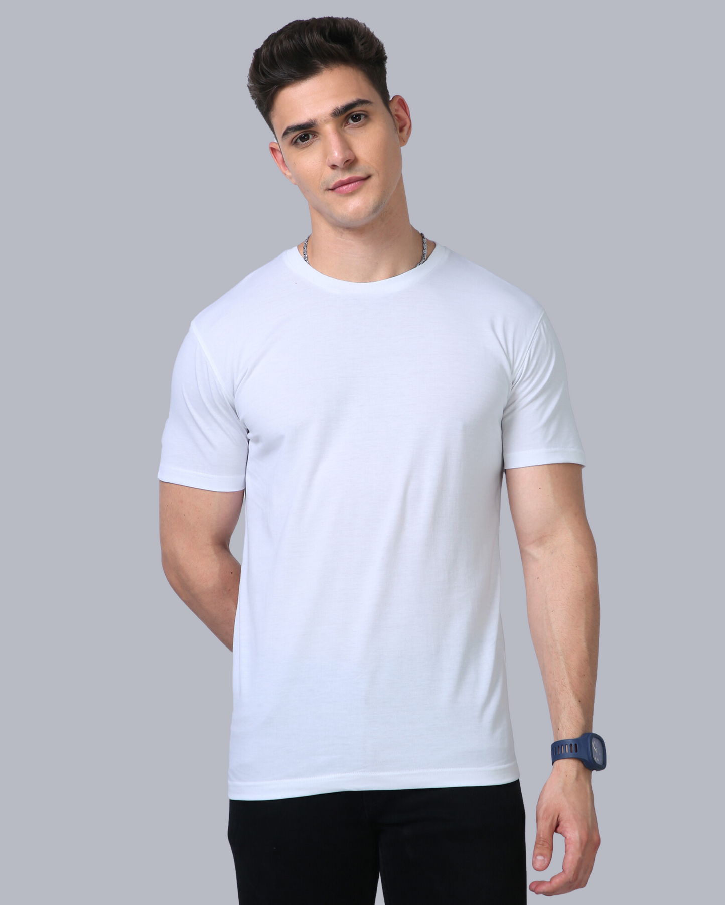 Supima Cotton T-Shirt – 100% Cotton, 160 GSM, Regular Fit White