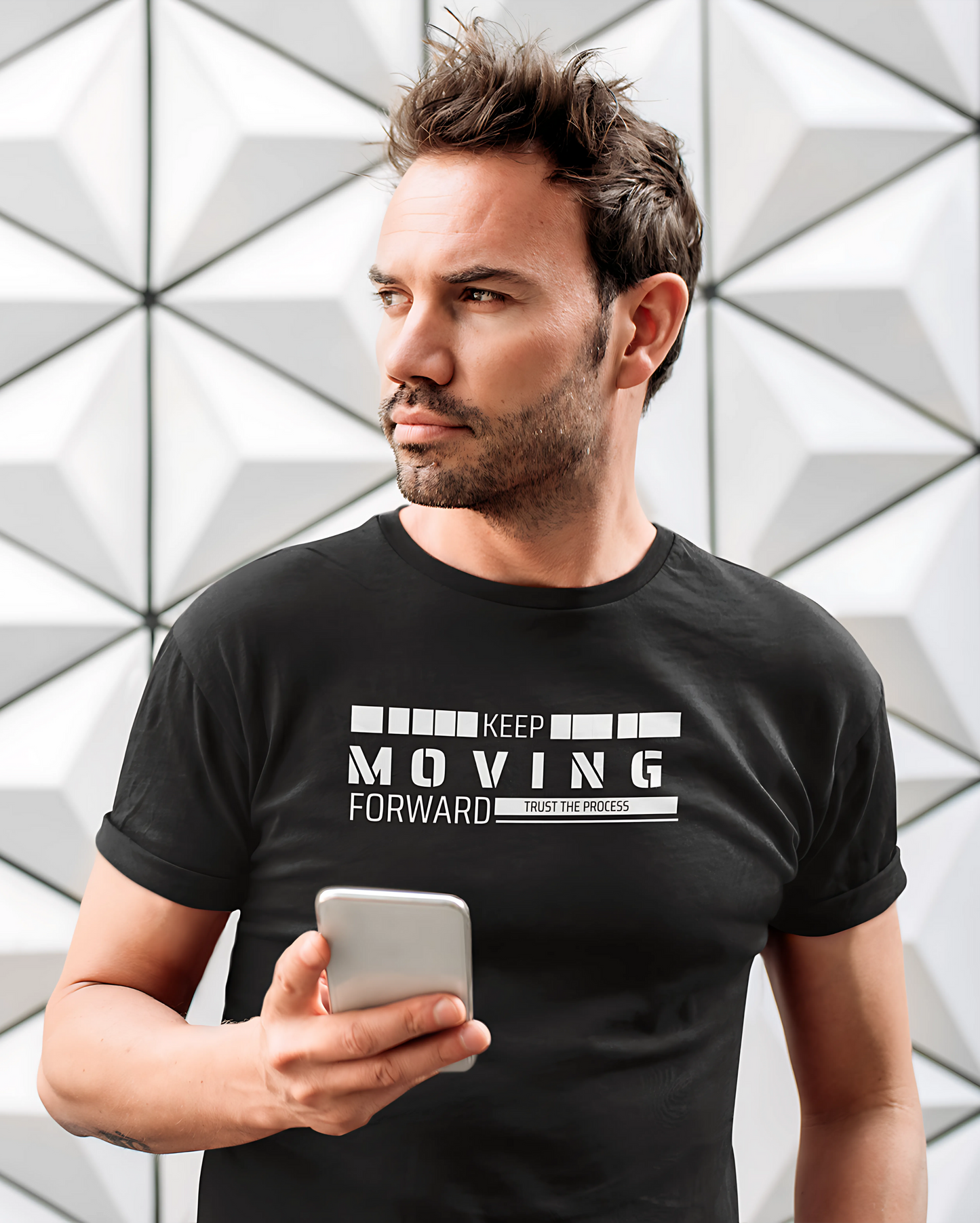 Rund Neck T-Shirt Keep Moving Forward