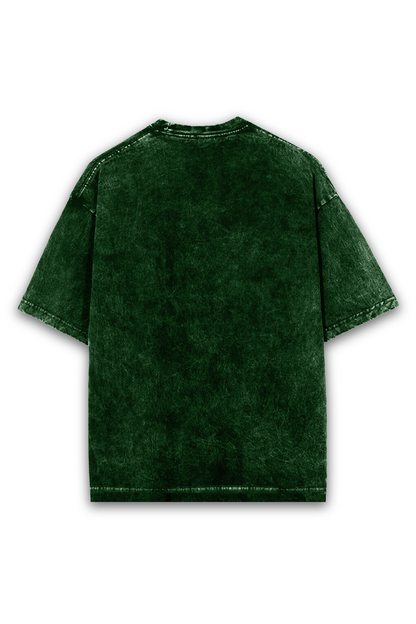 Acid Wash Oversized Classic T-shirt Bottle Green