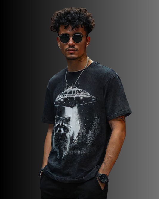 Acid Wash Oversized Classic T-shirt Black