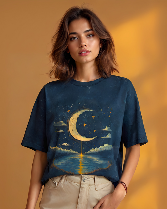 Acid Wash Oversized T-shirt Blue